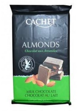 Шоколад молочний з мигдалем Cachet Almonds 300г